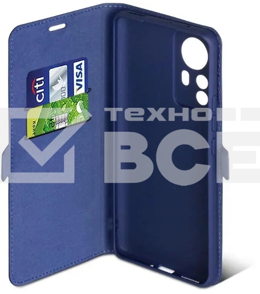 Чехол (флип-кейс) DF xiFlip-79, для Xiaomi 12 Pro, синий xiflip-79 (blue)