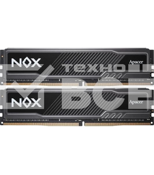 Оперативная память Apacer Nox, DDR4, 16GB (2x8GB), 3600MHz, CL18, UDIMM, с радиатором, серый