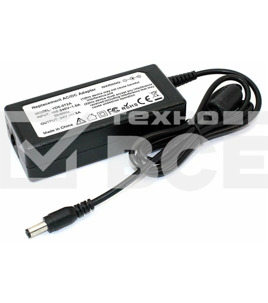 Блок питания для монитора и телевизора LCD 24V 3A 72W 5.5x2.1 OEM