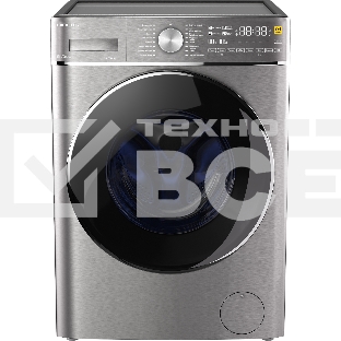 Стирально-сушильная машина HIBERG i-DDQ8 - 10614 Ss серый металлик, загр. фронтальная макс.: 10,5 кг 1400 об/мин класс: А+++