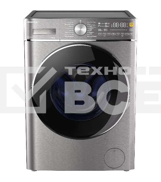 Стирально-сушильная машина HIBERG i-DDQ8 - 10614 Ss серый металлик, загр. фронтальная макс.: 10,5 кг 1400 об/мин класс: А+++