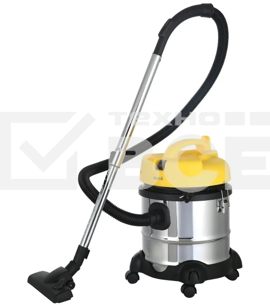 Пылесос Deerma DEM-TJ150W желтый/серебристый, 250/1400 Вт, уборка сухая/сбор жидкости, пылесборник контейнер 21 л