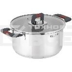 Кастрюля Rondell Stripes RDS-1637, 2.8л, 20см, с крышкой, стальной, фото 1
