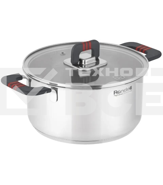 Кастрюля Rondell Stripes RDS-1637, 2.8л, 20см, с крышкой, стальной