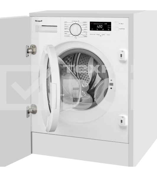 Встраиваемая стиральная машина Weissgauff WMI 6147 Inverter Steam класс:A+++, загрузка до 7кг, отжим:1400об/мин, белый
