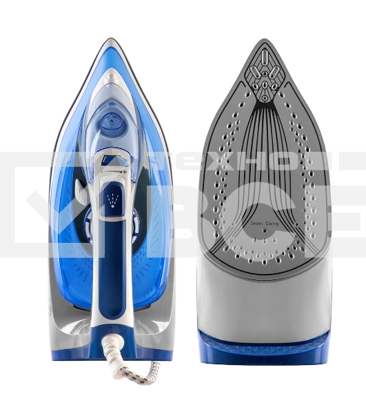 Утюг электрический Endever Delta-217, синий/белый