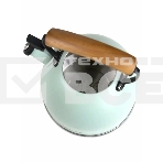 Чайник для плиты Willmark WTK-3694SS (2,8 л, со свистком, с крышкой,ручка из дуба, техн. Easy spout open) Зеленый, фото3