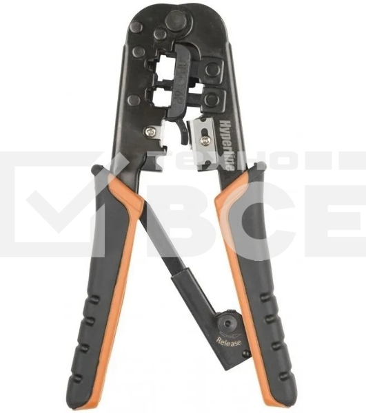 Инструмент обжимной Hyperline HT-N5684R для RJ-45/RJ-12/RJ-11 синий/оранжевый