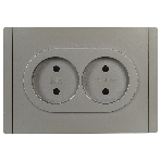 Розетка 2-я IEK FORTE&PIANO FP525 б/з со шт безвинтовое крепление 10А сталь, фото2