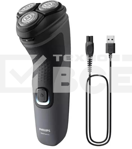 Электробритва Philips S1142/00 роторная, черный/серый