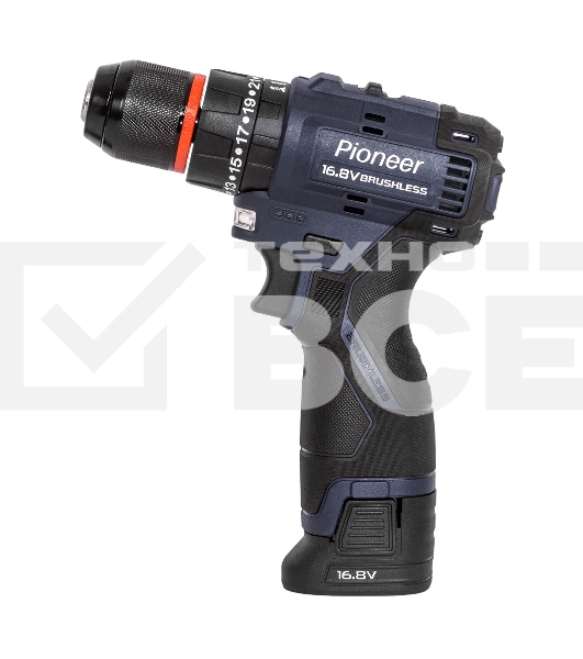 Шуруповерт аккумуляторный PIONEER CID-E1602BL-22C черный, синий