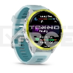 Умные часы Garmin Forerunner 570 белый, желный безель, бирюзовый ремешок 47мм, фото6