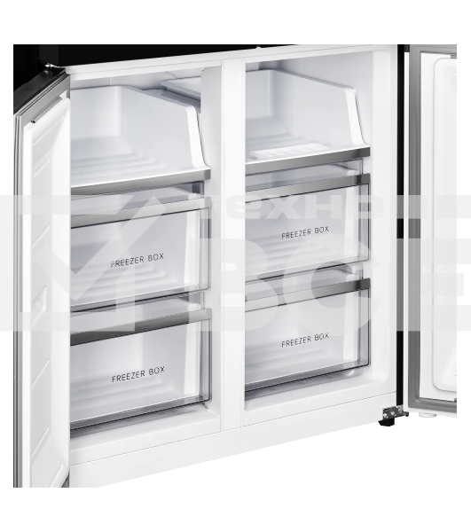 Холодильник Kuppersberg NFFD 186 BG черное стекло трехкамерный 303/172л морозилка сбоку, No Frost, Side by Side