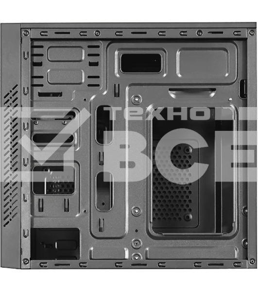 Компьютерный корпус MiniTower Ginzzu D370, RGb, Акриловое стекло, mATX, 2xUSB 2.0, черный, без БП, без вентиляторов