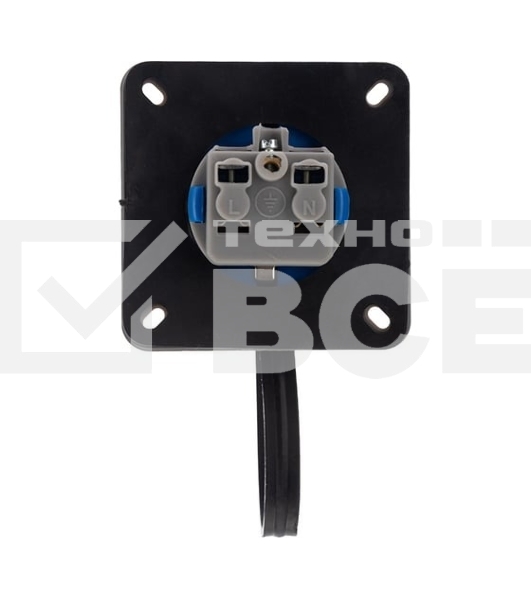 Розетка настенная Rexant фланцевая влагозащищенная с крышкой 16 А, 2Р+РЕ, IP68