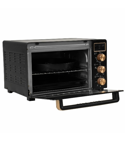 Мини-печь Kraft KF-MO 3506 KGLB (черный/золото) с дисплеем