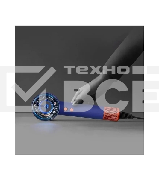 Фен Dyson Supersonic HD16 синий/оранжевый, 1600 Вт, компактный, ионизация