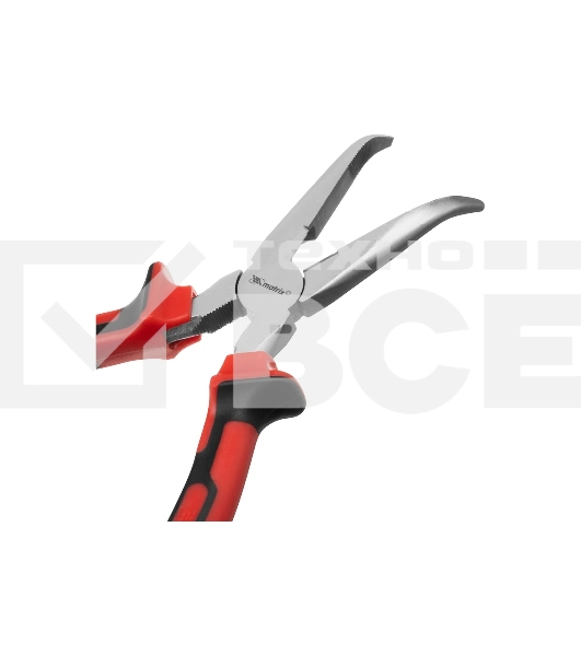 Длинногубцы Matrix 17424 NICKEL 200 мм, изогнутые никелированные, двухкомпонентные рукоятки