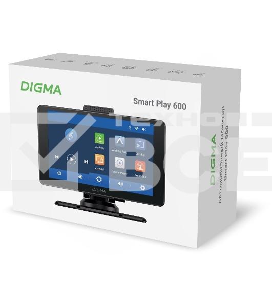 Автомобильный монитор Digma Smart Play 600, BT, Wi-Fi, CarPlay, Android auto 7