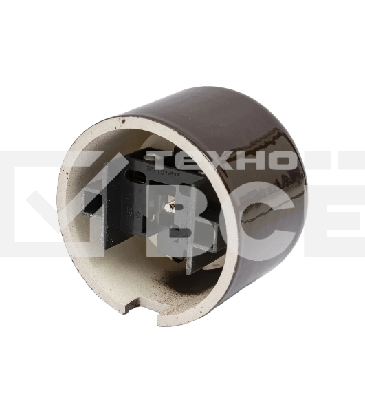Розетка Bironi R1-101-02 с заземляющим контактом R, Ришелье керамика, коричневый