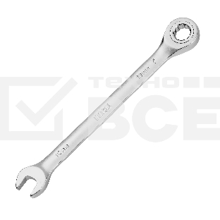 Ключ комбинированный трещоточный Denzel 14704 10 мм, CrV, матовый хром