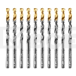 Сверло по металлу Denzel 5 мм, HSS-Tin, Golden Tip, 10 шт., фото 1