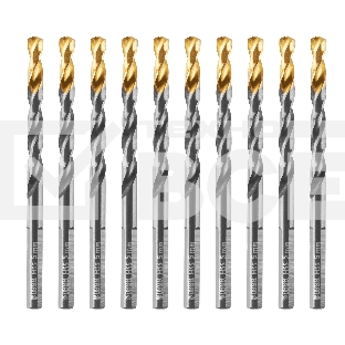 Сверло по металлу Denzel 5 мм, HSS-Tin, Golden Tip, 10 шт.