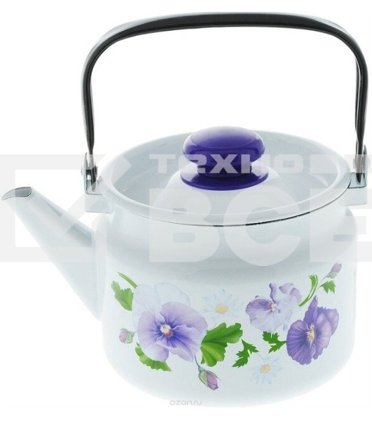 Чайник Лысьва 27104П2 Анютины глазки эмал. 2,0л