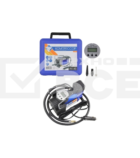 Автомобильный компрессор NOVA BRIGHT АК-45 металлический корпус, пластиковый кейс 36449