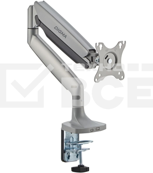 Кронштейн для мониторов ЖК Digma D-MM301 серый 17'-45' макс.15кг крепление к столешнице поворот и наклон