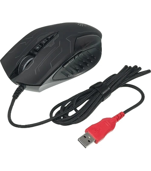 Мышь проводная A4Tech Bloody Q51 черный, 3200 dpi, USB, кнопки - 8