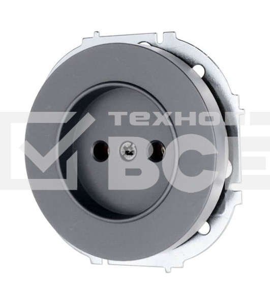 Розетка 1-м СП OSEN без заземл. ПБТ механизм серый матовый LEZARD 743-7488-121B
