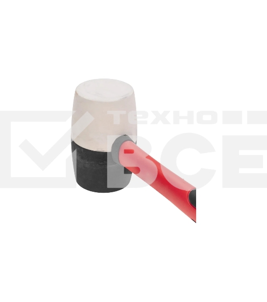 Киянка резиновая Kranz KR-12-8153 450 г, черно-белая резина, фибергласовая рукоятка