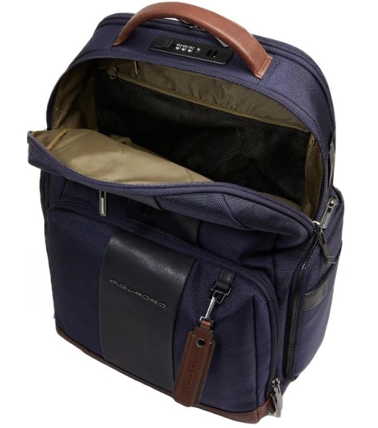 Рюкзак мужской Piquadro Brief2 CA4439BR2BM/BLUCU темно-синий/коричневый нейлон/натур.кожа
