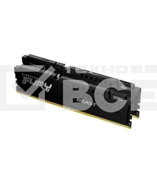 Оперативная память Kingston Fury Beast, DDR5, 16GB (2x8GB), 6000MHz, CL36, с радиаторами, RGB, черный