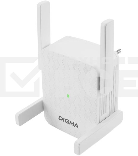 Повторитель беспроводного сигнала Digma D-WR310 (D-WR310V2) N300 Wi-Fi белый