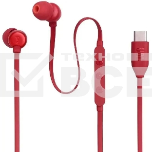 Наушники JBL Tune 310C  USB Type-C  внутриканальные  красный