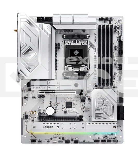 Материнская плата ASRock X870 STEEL LEGEND WIFI, AM5, AMD X870, 4xDDR5, 4xSATA, 3xM.2, 1xPCIe 5.0 x16, 1xPCIe 5.0 x4, 1xHDMI, 1x2.5Gb LAN, Wi-Fi 7, Bluetooth 5.4, 2xUSB-C 40Gbps, 2xUSB-A 10Gbps, 3xUSB-A 5Gbps, 4xUSB-A 2.0, 1xTOSLINK, 2x3.5 мм, 7.1, ATX