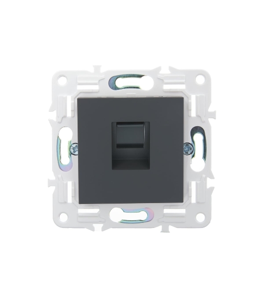 Розетка компьютерная IEK SKANDY SK-K01G графит RJ45 кат.5E SK-K10-1-K53