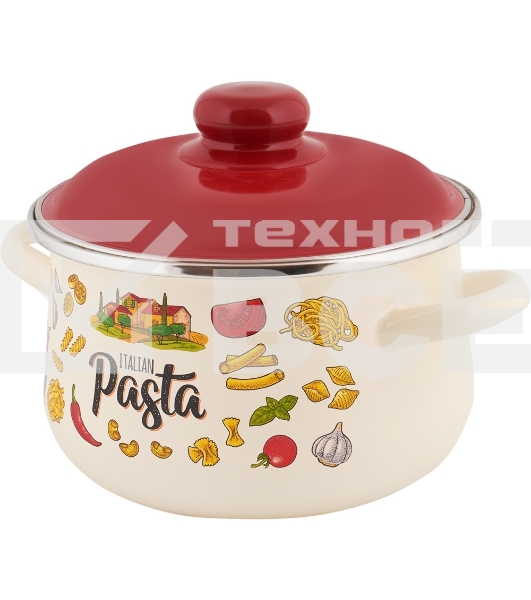 Кастрюля Appetite 1с47я Pasta ITALIAN с крышкой, эмалированная сталь, конич. 5,5 л