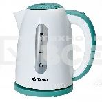 Чайник электрический DELTA DL-1106 белый с мятным 1,7л, 2,2кВт, фото 1