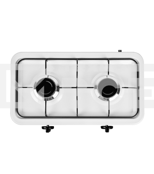 Плита настольная газовая Centek CT-1524 (белый), 2 конфорки, сменная форсунка баллон/магистраль