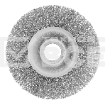 Щетка для УШМ Denzel 125 мм, плоская, витая нержавеющая проволока 0,3 мм, посадка 22,2 мм, фото6