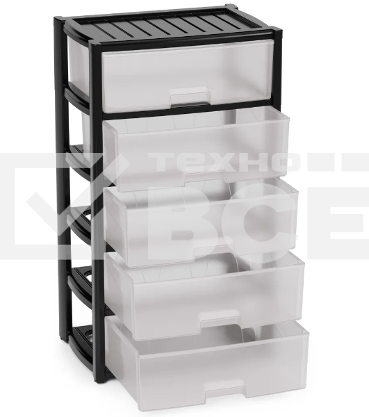 Комод Альтернатива М8764 Колорит 5 секций. широкий черный