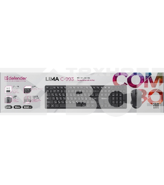 Клавиатура + мышка Defender LIMA C-993 RU BLACK