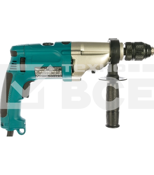 Дрель-шуруповерт Makita HP2071F Дрель уд, 1010Вт,БЗП-13мм,0-1200\2900об\м,2.4кг,чем,мет редуктор,подсветка