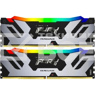 Оперативная память Kingston Fury Renegade, DDR5, 32GB (2x16GB), 7600MHz, CL38, с радиатором, RGB, серебристый/черный