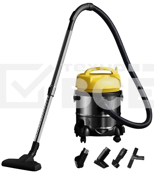Пылесос Deerma DEM-TJ150W желтый/серебристый, 250/1400 Вт, уборка сухая/сбор жидкости, пылесборник контейнер 21 л