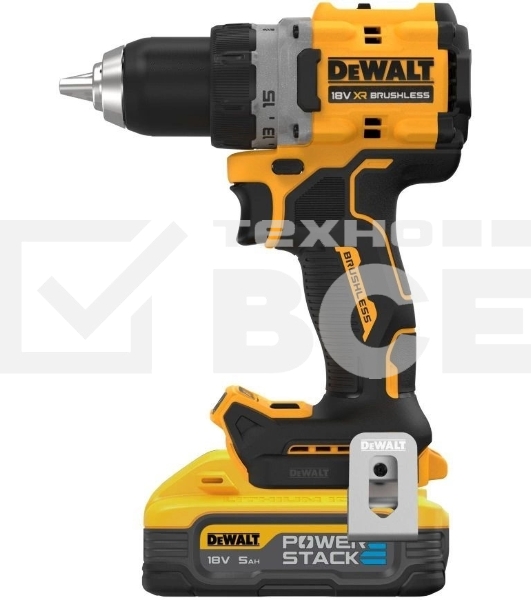Дрель-шуруповерт DeWalt DCD800H2T-QW, Аккумуляторная, 18В, 2 АКБ, Ударная, Кейс