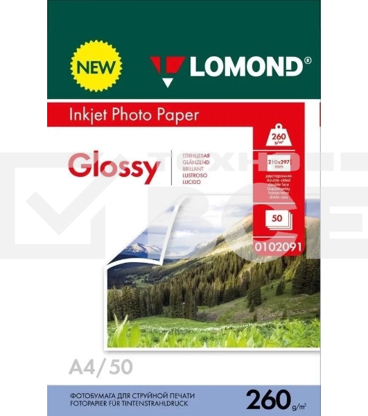 Фотобумага Lomond 0102091 A4/260г/м2/50л./белый глянцевое/глянцевое для струйной печати